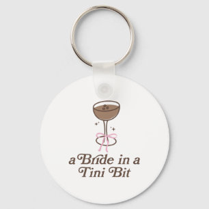 A Bride In A Tini Bit Tail Bow Coquette Bacheloret Keychain