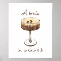 A Bride In A Tiny Bit Bride Funny Martini Bachelor