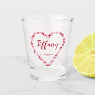 A bridesmaid charm shot glass