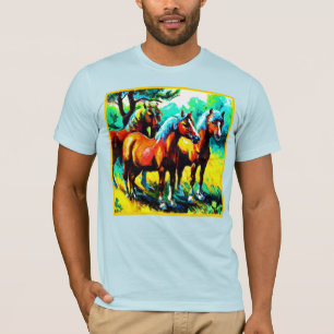 A Bright and Cheerful Horse Art Piece. Buy Now T-Shirt