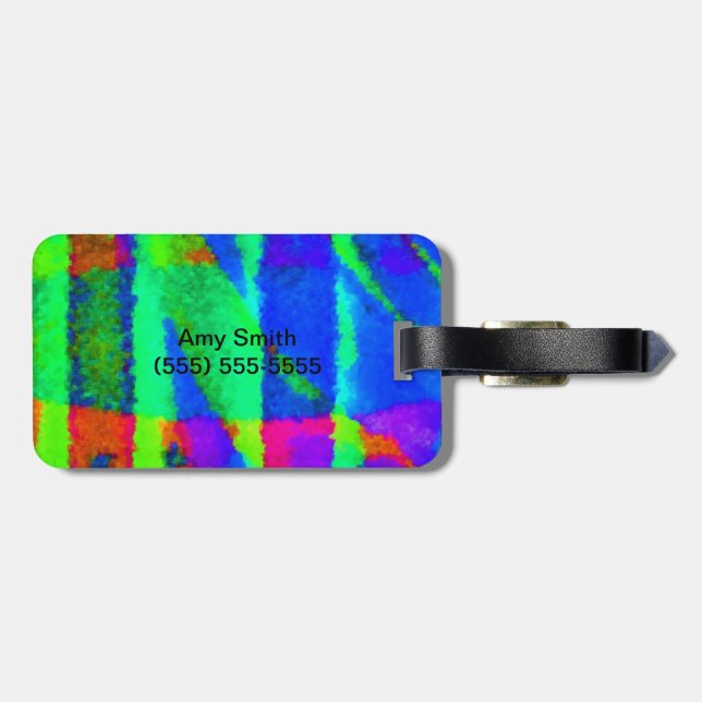 A Bright and Colourful Abstract Luggage Tag (Back Horizontal)