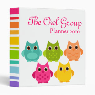 A Bright Bunch of Owls Binder