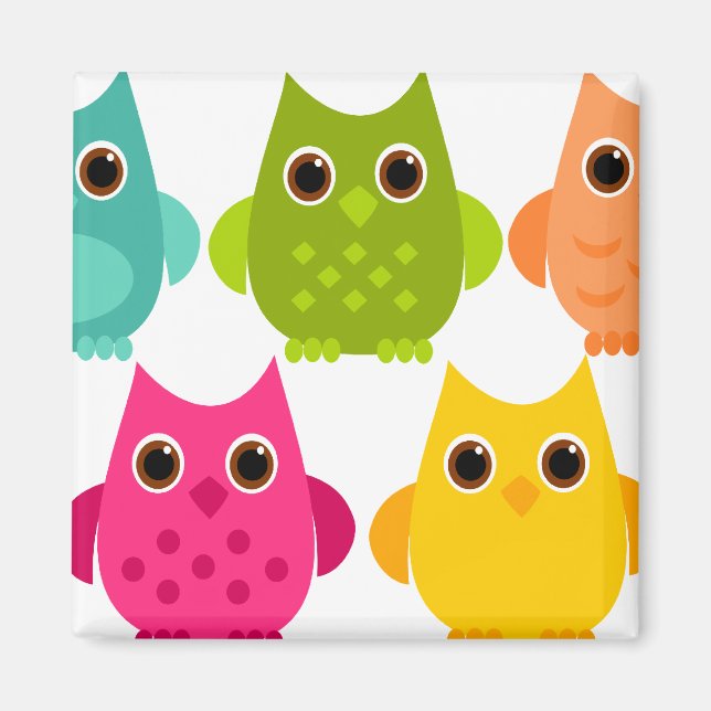 A Bright Bunch of Owls Magnet (Front)