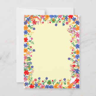 A bright, colourful floral border postcard