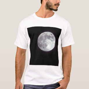A bright full moon in a black night sky. T-Shirt