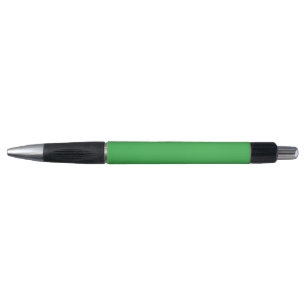 A bright green screen set against a clean white ba pen