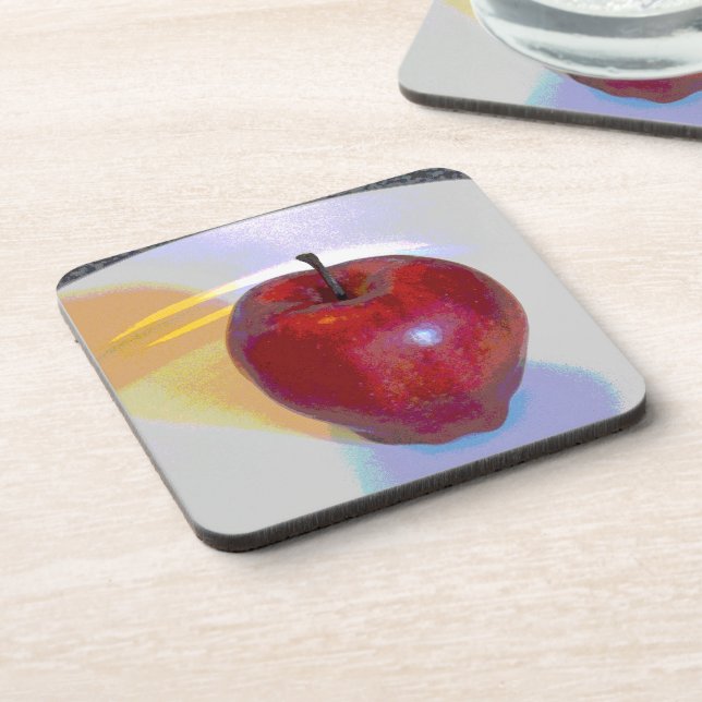 A Bright Red Apple Coaster (Left Side)
