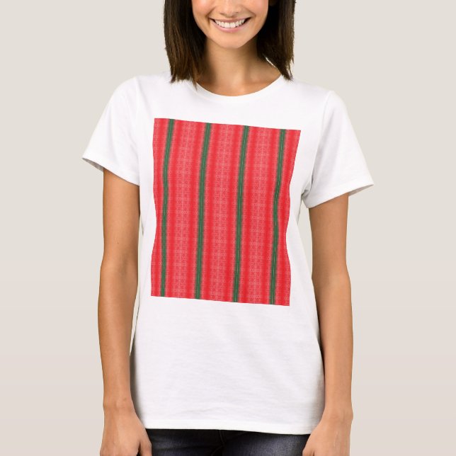 A bright red apple sits on a plain white surface. T-Shirt (Front)