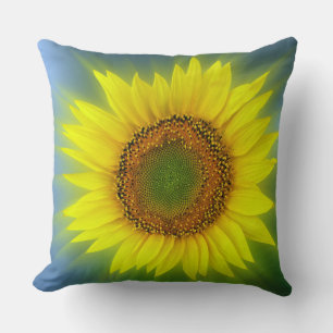 a bright sunflower throw pillow