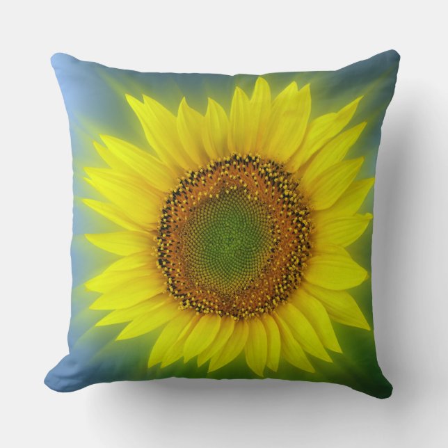 a bright sunflower throw pillow (Front)