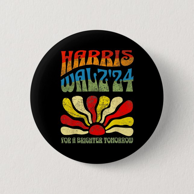 A Brighter Tomorrow Boho Aesthetic Shirt  2 Inch Round Button (Front)