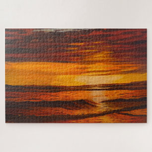 A Brillant Orange Sunset, By Gary Poling Jigsaw Puzzle