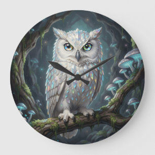 A brilliant white owl. large clock