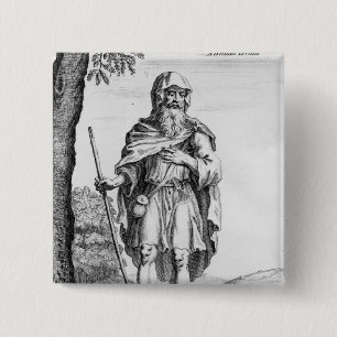 A British Druid, engraved by van der Gucht, 1723 2 Inch Square Button
