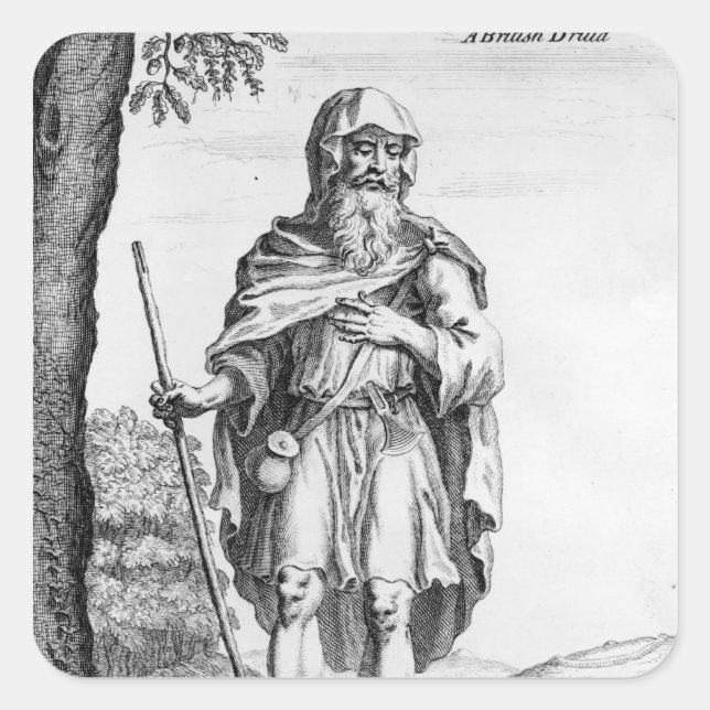 A British Druid, engraved by van der Gucht, 1723 Square Sticker (Front)