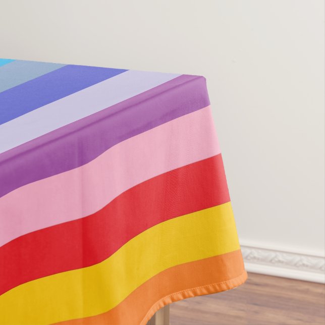 A Broader Spectrum Rainbow Stripes Tablecloth (In Situ)