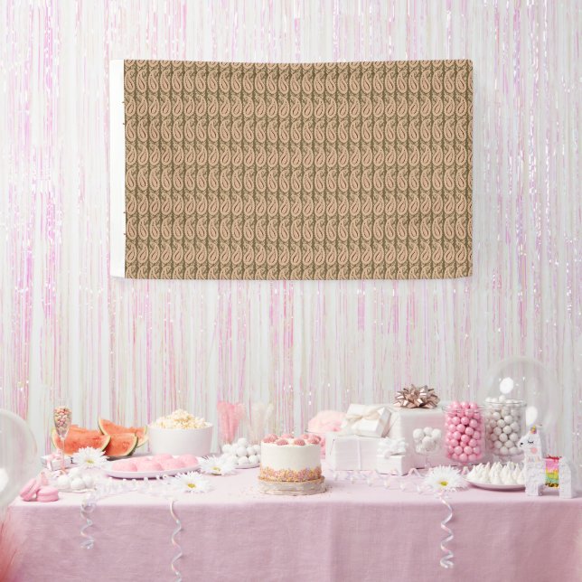 A Brown and Beige Background with a Wavy Design Banner (Party)