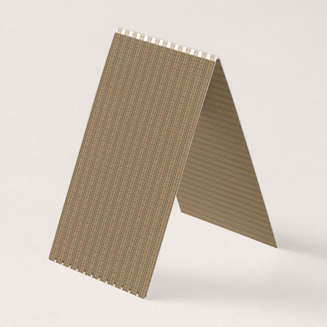 a brown and beige striped background business card (Back)
