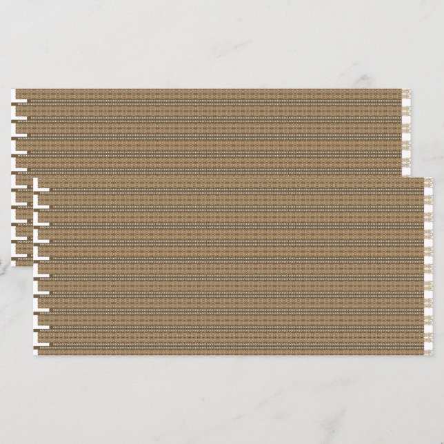 a brown and beige striped background menu (Front/Back)