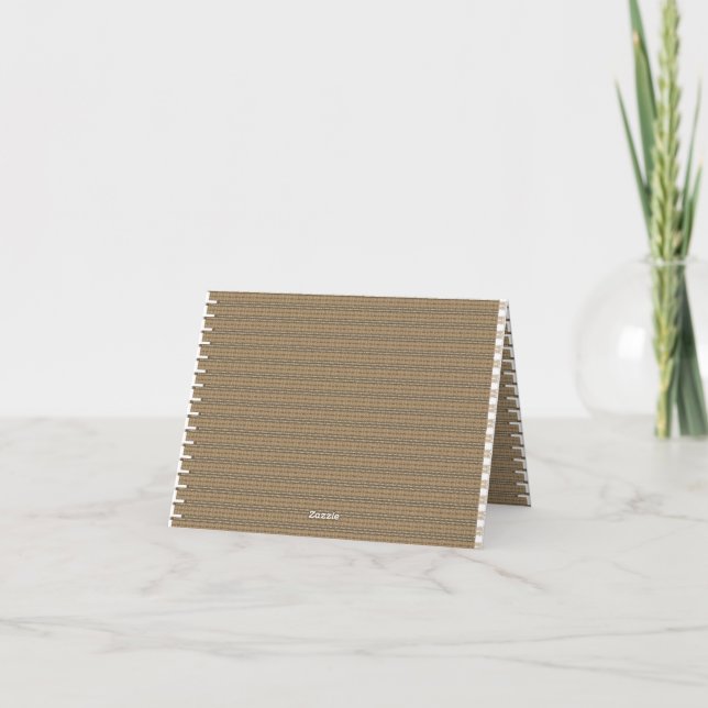 a brown and beige striped background thank you card (Back)