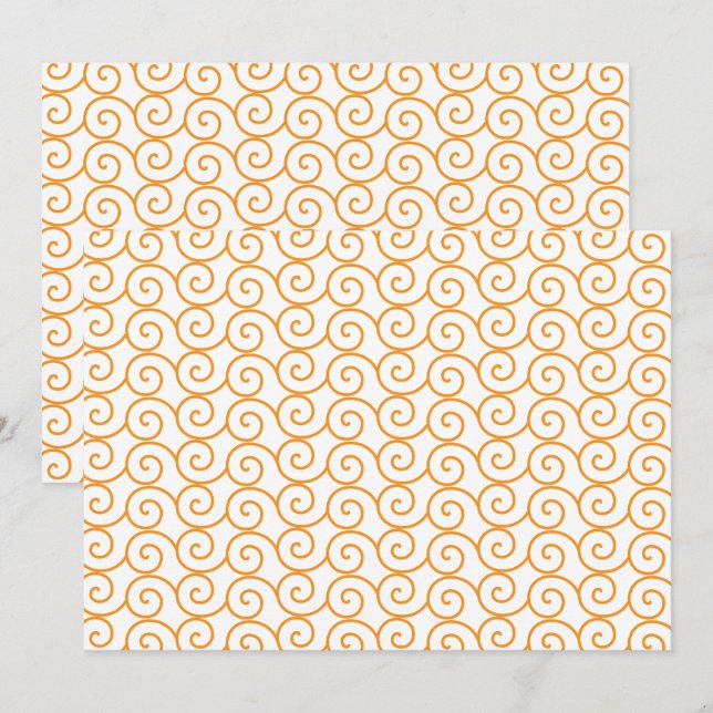 A brown and orange rug with a repeating pattern mo invitation (Front/Back)
