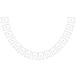 a brown and white flower design on a black backgro bunting flags