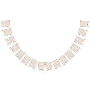 a brown background with a pattern of circles bunting flags