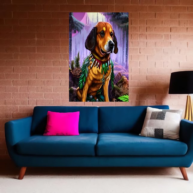 A brown dog in the forest | AI Art Poster (Creator Uploaded)