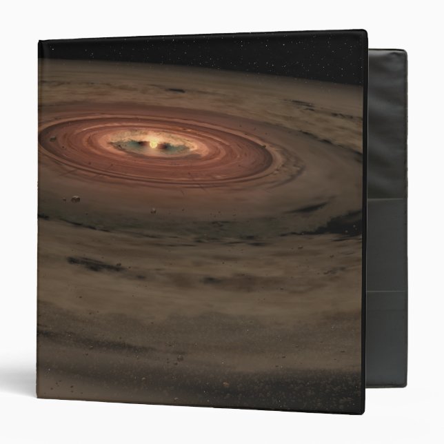 A brown dwarf surrounded by a swirling disc binder (Front/Inside)
