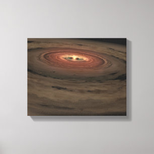 A brown dwarf surrounded by a swirling disc canvas print