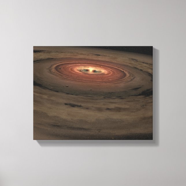 A brown dwarf surrounded by a swirling disc canvas print (Front)