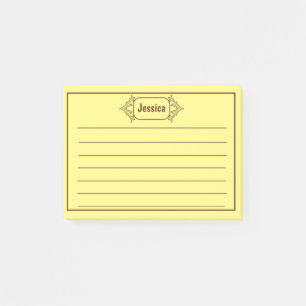 A Brown Ornate Patterned Title Graphic Post-it Notes