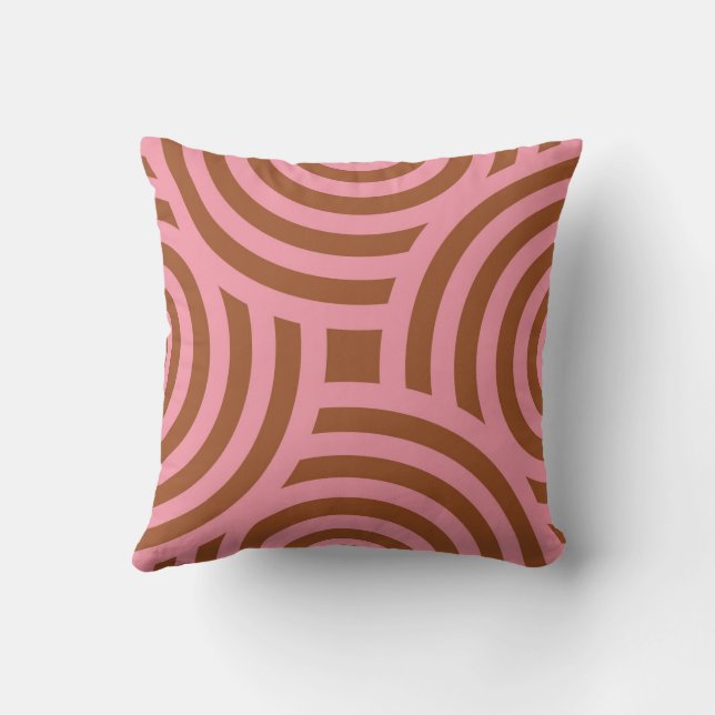 a brown pink cute  throw pillow (Back)