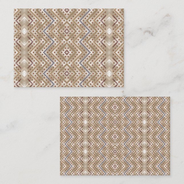 A brown rug displaying a symmetrical design featur appointment card (Front/Back)