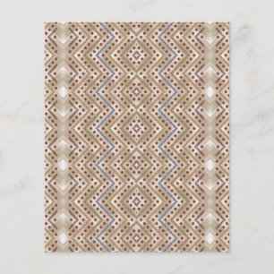A brown rug displaying a symmetrical design featur flyer