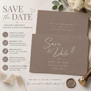 a brown wall with a save the date