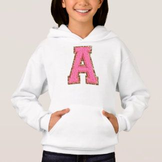A - Bubblegum Glitter Varsity Letter Patches  