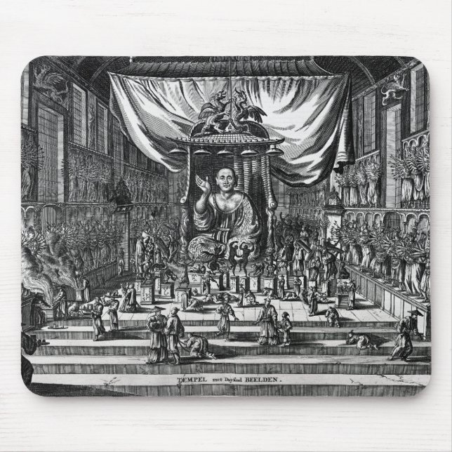 A Buddhist Temple, an illustration Mouse Pad (Front)