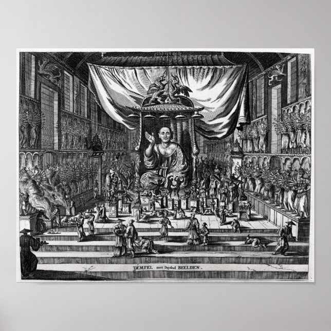 A Buddhist Temple, an illustration Poster (Front)