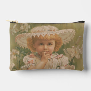 "A Budding Easter" Vintage Illustration, ca. 1890 Accessory Pouch