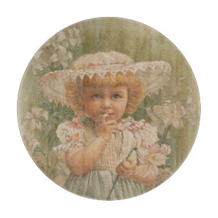 "A Budding Easter" Vintage Illustration, ca. 1890 Cutting Board