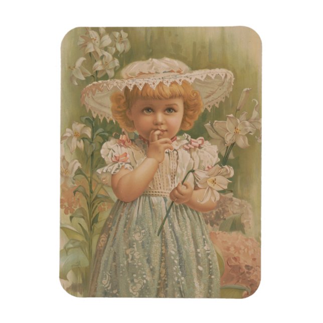 "A Budding Easter" Vintage Illustration, ca. 1890 Magnet (Vertical)