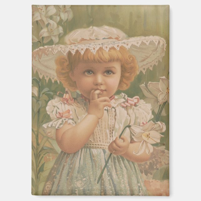 "A Budding Easter" Vintage Illustration, ca. 1890 Magnet (Front)