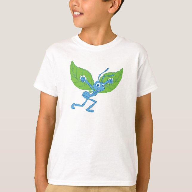 A Bug's Life Flik flying with leaves Disney T-Shirt (Front)