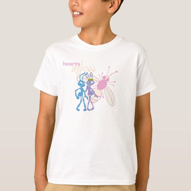 A Bug's Life Princess Atta and Flik Hearts Aglow T-Shirt (Front)
