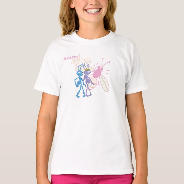 A Bug's Life Princess Atta and Flik Hearts Aglow T-Shirt (Front)