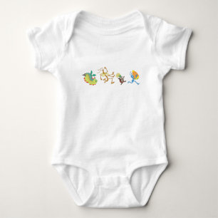 A Bug's Life's characters chase after candy corn Baby Bodysuit