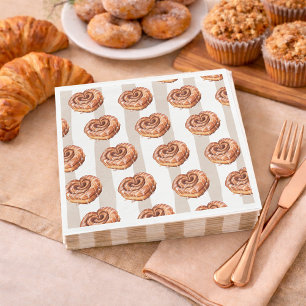 A Bun in the Oven Cinnamon Roll Theme Baby Shower Napkin