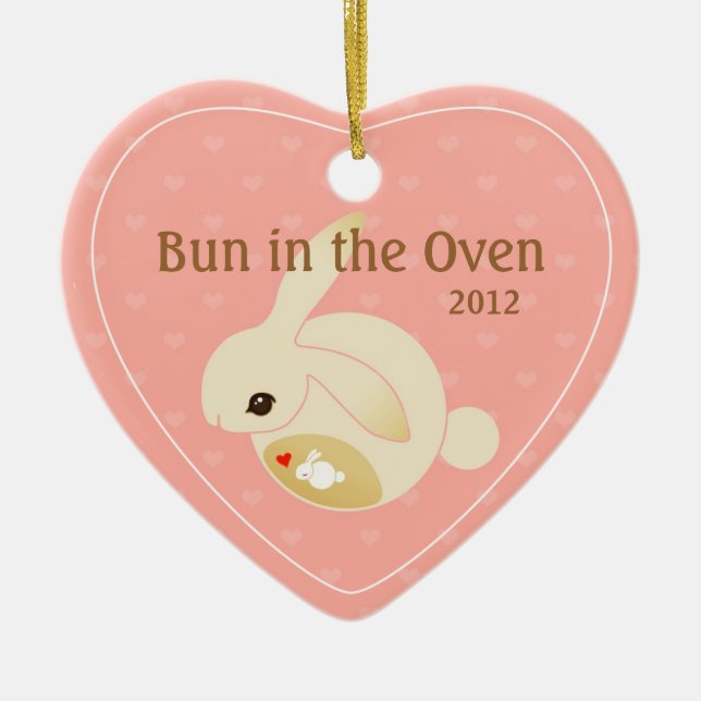 a BUN in the oven (pink) Ceramic Ornament (Front)