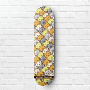 A Bunch of Cats Pattern Personalized Skateboard